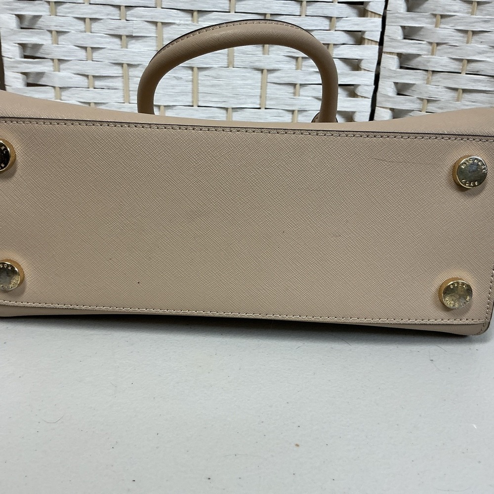 Michael‎ Kors Mercer Medium Satchel Beige Saffiano Leather-Minor Interior Marks - Picture 8 of 13